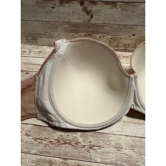 SOMA Geo Lace Full Coverage Bra Size 42G Beige Neutral Pink Padded Underwire - Picture 7 of 7